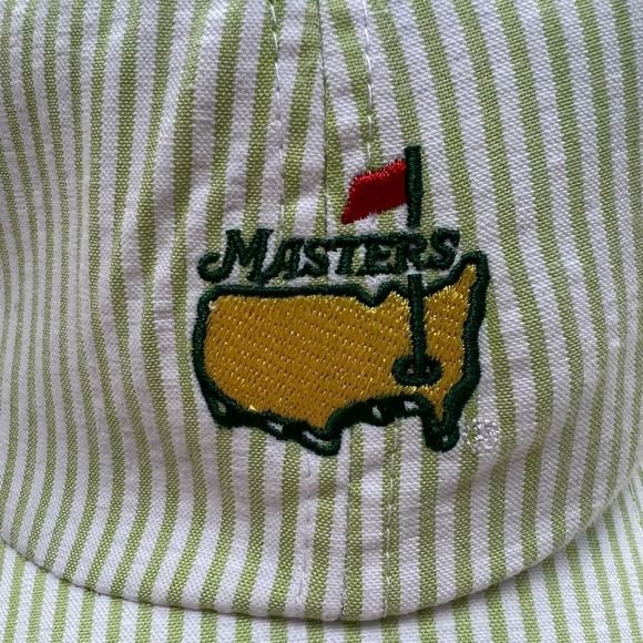 NWT The Masters Golf Tournament Augusta Hat Ladies Green White Seersucker RARE! - Picture 12 of 13
